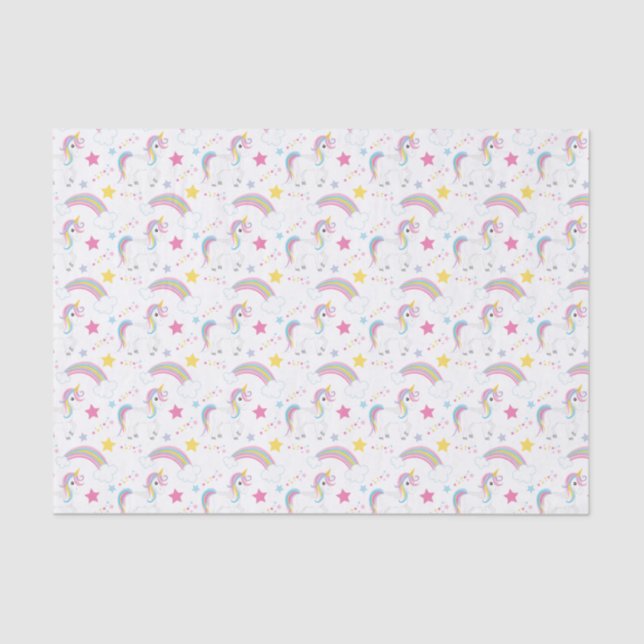 Papel De Seda Unicornio arcoiris mágico (Anverso)