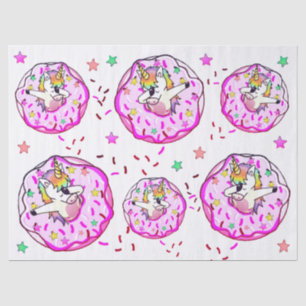Papel De Seda Unicornio Arcoíris Pose de Baile Dab Donut Helado 