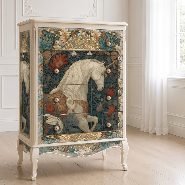 Papel De Seda Unicornio Art Nouveau Botánico (Subido por el creador)