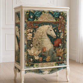 Papel De Seda Unicornio Art Nouveau de estilo vintage de William