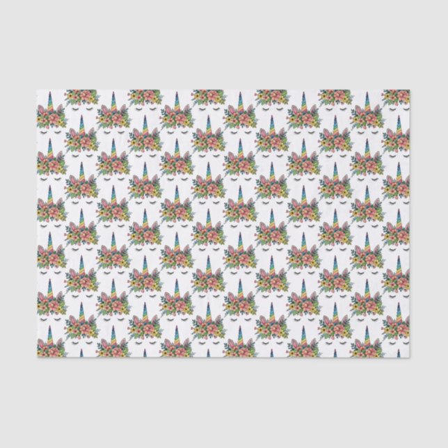 Papel De Seda Unicornio azota Con Horno Arcoiris (Anverso)