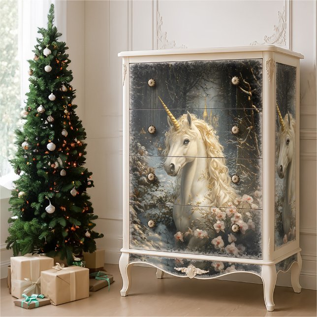 Papel De Seda Unicornio Blanco Orquídeas Rosadas Caballo Cuento  (Subido por el creador)