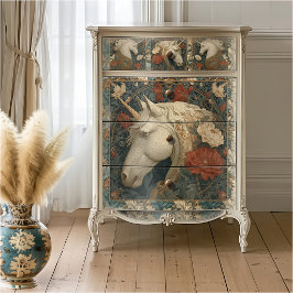 Papel De Seda Unicornio de estilo floral William Morris