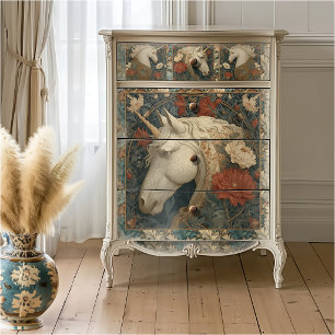 Papel De Seda Unicornio de estilo floral William Morris
