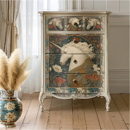 Papel De Seda Unicornio de estilo William Morris floral vintage