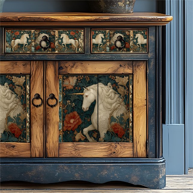 Papel De Seda Unicornio estilo botánico William Morris (Subido por el creador)