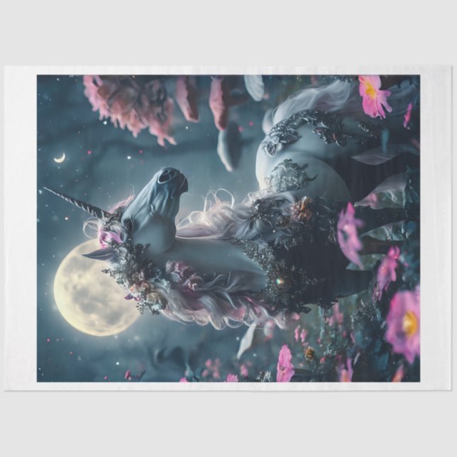 Papel De Seda Unicornio floral (Anverso)