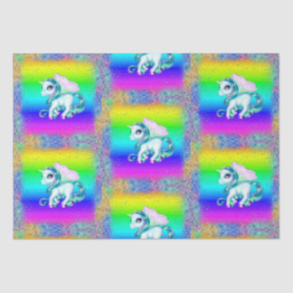 Papel De Seda Unicornios Purpurina arcoiris