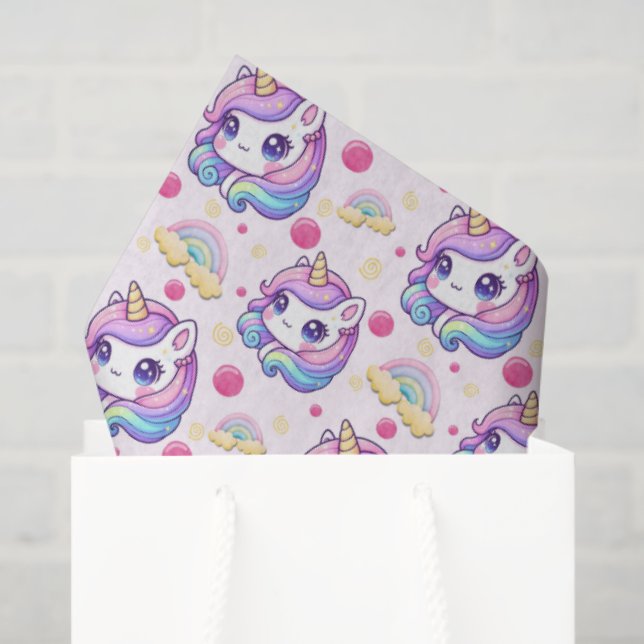 Papel De Seda Unicornios Rosados ​​Bonitos (Bolsa de regalo)