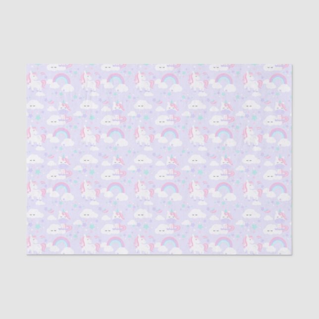 Papel De Seda Unicornios y Arcoíris (Anverso)