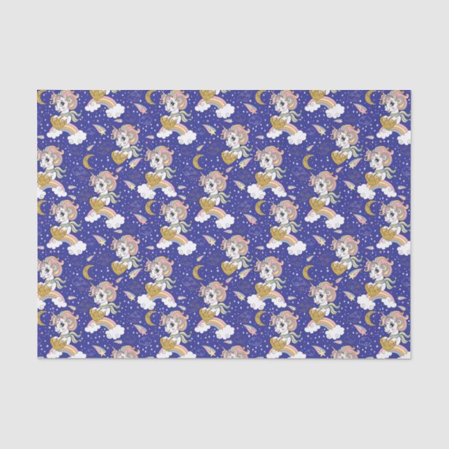 Papel De Seda Unicornios y Arcoíris (Anverso)