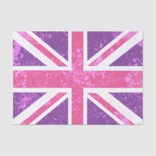 Papel De Seda Union Jack, púrpura y rosa