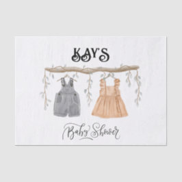 Papel De Seda Unisex Twins Greenery Floral Baby Shower