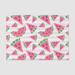 Papel De Seda Uno en una Sandía Rodajas de Sandía y Rayas Rosas