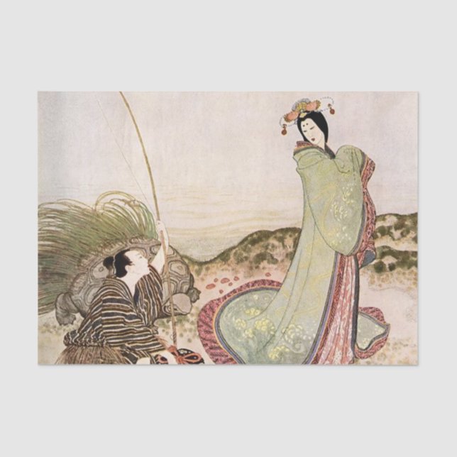 Papel De Seda "Urashima Taro" por Edmund Dulac (Anverso)