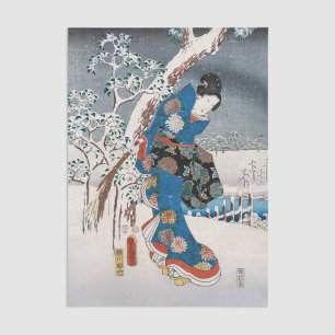 Papel De Seda Utagawa Hiroshige - Historia de Genji, mujer elega