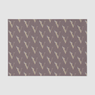 Papel De Seda V Monograma Floral
