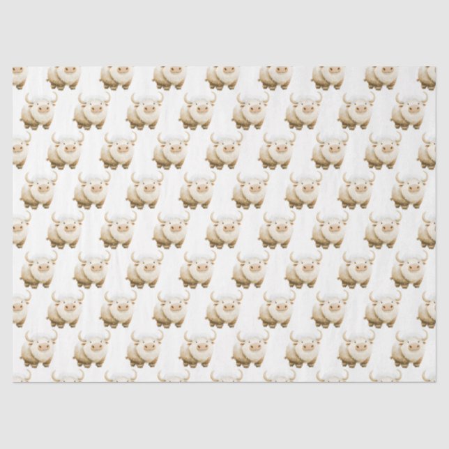 Papel De Seda Vaca Ártica de Invierno Adorable (Anverso)