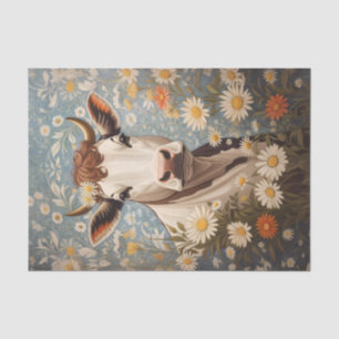 Papel De Seda Vaca Cuta Con Flores De Daisy