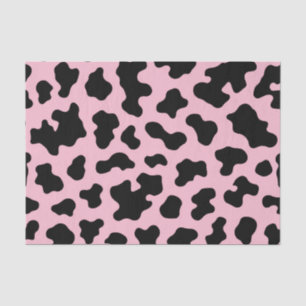 Papel De Seda Vaca de cuero impresa Black & Pink 