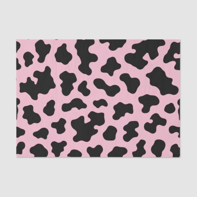 Papel De Seda Vaca de cuero impresa Black & Pink  (Anverso)