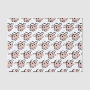 Papel De Seda vaca de dibujos animados negro blanco rosa beso gr