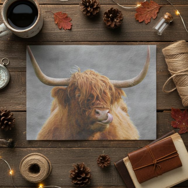 Papel De Seda Vaca de las Highlands Escocia Rústica Negro Blanco (Subido por el creador)