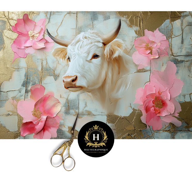 Papel De Seda Vaca de las Tierras Altas Decoupage Rústico Boho C (Subido por el creador)
