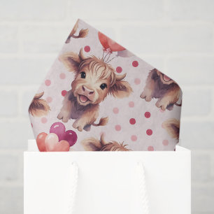 Papel De Seda Vaca de las Tierras Altas Divertido Corazón Globo
