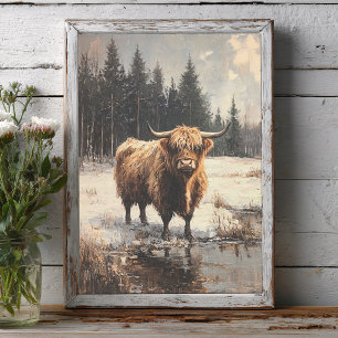 Papel De Seda Vaca de las Tierras Altas en Decoupage de Paisaje