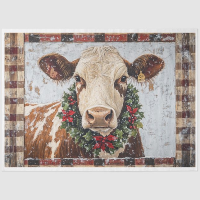 Papel De Seda Vaca de Navidades Primitivos (Anverso)