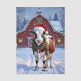 Papel De Seda Vaca festiva en Navidades de Santa Hat