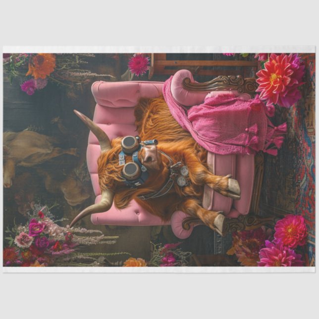 Papel De Seda Vaca Highland en la Decoración estilo Boho (Anverso)