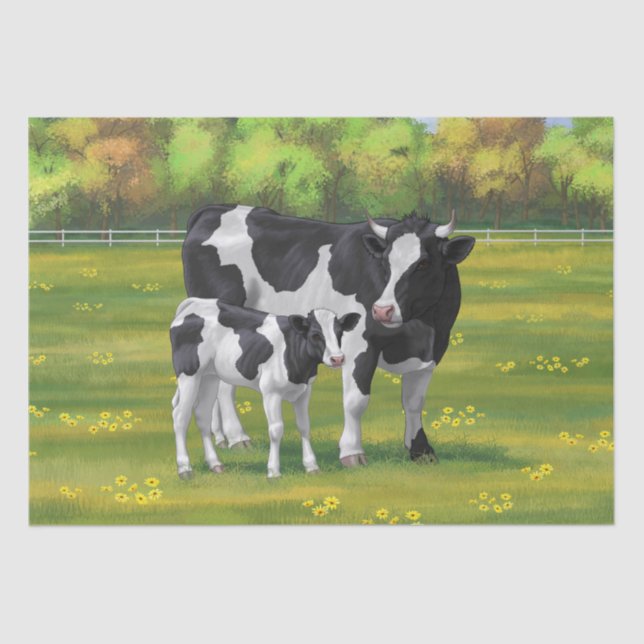 Papel De Seda Vaca Holstein y ternera en salsa de verano (Anverso)