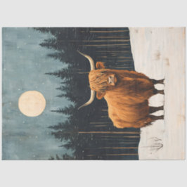Papel De Seda Vaca Rústica de las Tierras Altas en Arte Decoupag