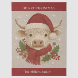 Papel De Seda Vaca rústica de montaña con Santa Hat