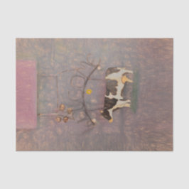 Papel De Seda Vaca Rústica País Oeste Granja Rosa Desnuda