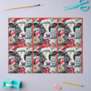 Papel De Seda Vaca Soñando con Tiempos más Cálidos Decoupage Flo
