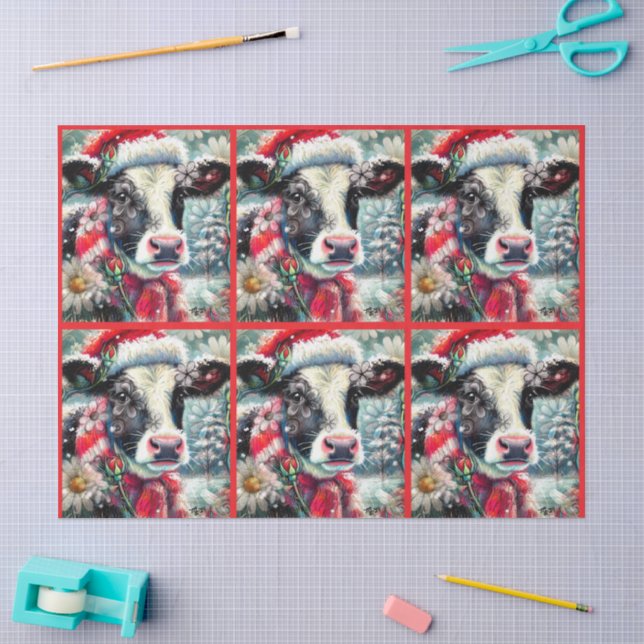 Papel De Seda Vaca Soñando con Tiempos más Cálidos Decoupage Flo (Artesanía)