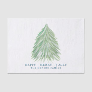 Papel De Seda Vacaciones de dibujo de árbol de Navidad verde