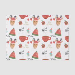 Papel De Seda Vacaciones de invierno frío Navidad rústica Kraft