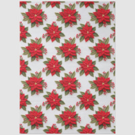 Papel De Seda Vacaciones de Navidades de Needlework de Poinsetti