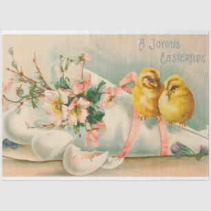 Papel De Seda Vacaciones de Pascua de Pollos Vintage