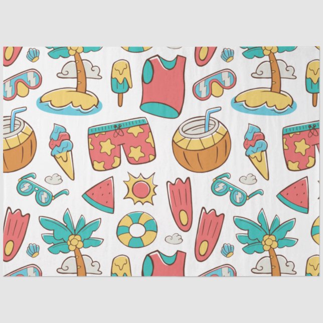 Papel De Seda vacaciones de verano divertidas (Anverso)