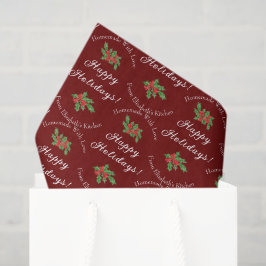 Papel De Seda Vacaciones editables Regalos Red Happy Holidays