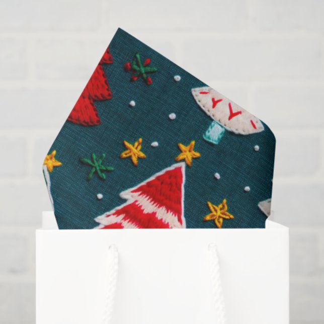 Papel De Seda Vacaciones festivas de árboles navideños (Bolsa de regalo)