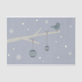 Papel De Seda Vacaciones invernales personalizado de aves gorjer