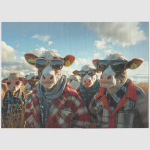Papel De Seda Vacas caprichosas de la descomposición en campo