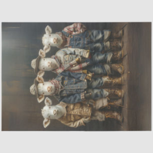 Papel De Seda Vacas familiares de granja rurales de desahucios