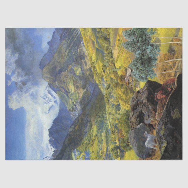 Papel De Seda Val d'Aosta (majestuoso paisaje alpino italiano) (Anverso)